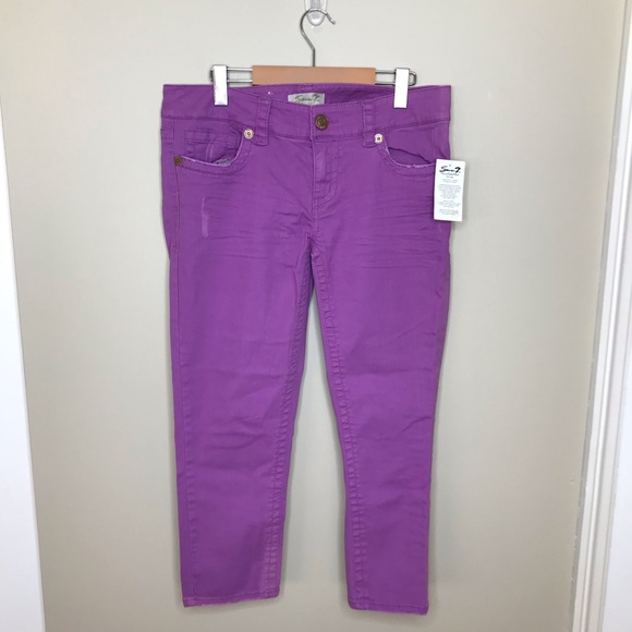 7 For All Mankind Denim - 7 FOR ALL MANKIND Jeans Rosebud Purple Distressed